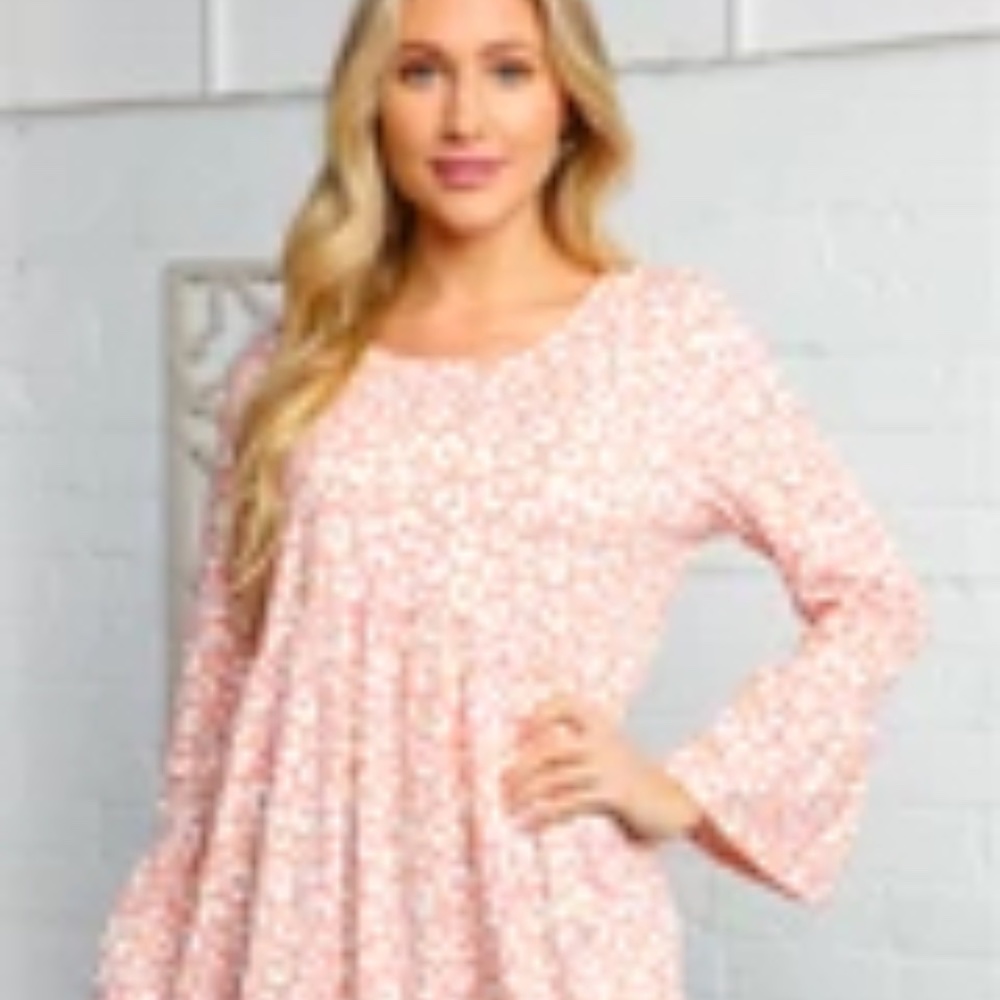 SALE!! Pink Animal Print Tunic Blouse  MADE IN CALIFORNIA!!